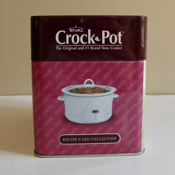 Crock Pot Recipe Cards in Tin Container Slow Cooker Cookbook - Picture 3 of 9